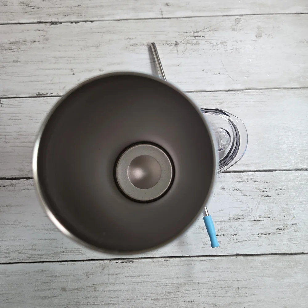 Blue Floral Insulated Tumbler with Straw